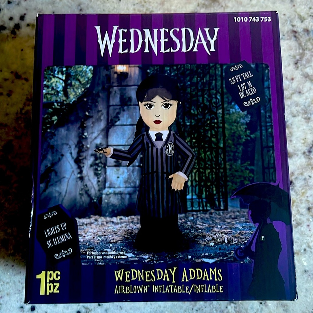 NEW Halloween Wednesday Addams 5 Ft Airblown Inflatable Gemmy Adams Family